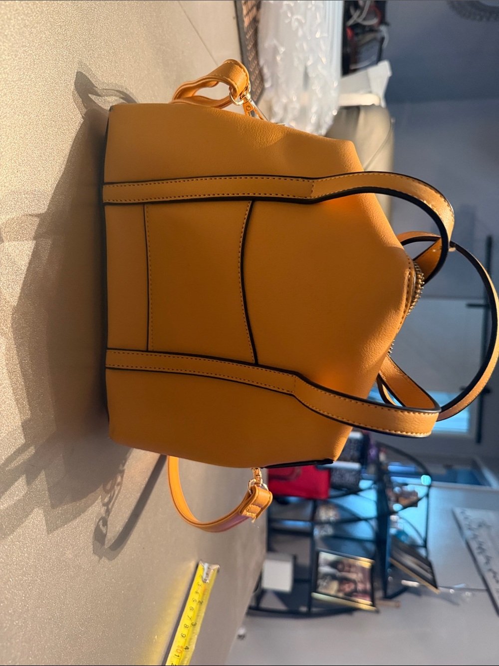 Women's Mustard Yellow Shoulder Bag with Structured Design